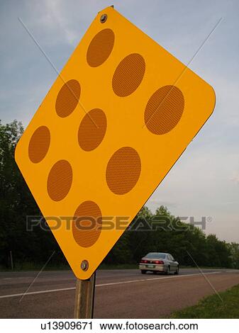road signs, Yellow reflector sign View Large Photo Image Stock Image - road signs, Yellow reflector sign. Fotosearch