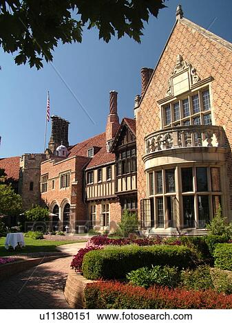 Stock Image -  Rochester, Detroit, MI, Michigan, Oakland University's Meadow Brook Hall, 1920's Tudor Revival-style Mansion. Fotosearch
