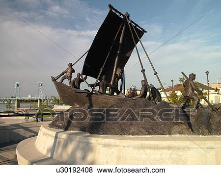 Stock Photo -  Selkirk, Canada, MB, Manitoba, Perilous Crossing, riverfront, Red River. Fotosearch