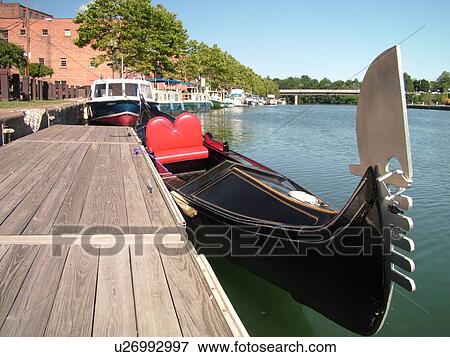 Stock Photo -  Seneca Falls, NY, New York, Finger Lakes Region, Cayuga Seneca Canal, gondola. Fotosearch