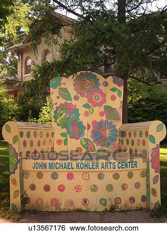 Sheboygan, WI, Wisconsin, John Michael Kohler Arts Center, over-sized chair View Large Photo Image Stock Photograph - Sheboygan, WI, Wisconsin, John Michael Kohler Arts Center, over-sized chair. Fotosearch