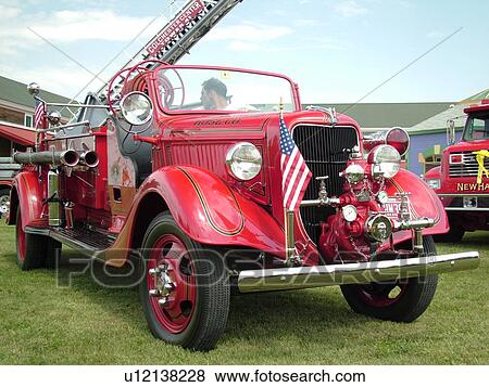 Shelburne, VT, Vermont, Vermont Teddy Bear Company, Antique Fire Truck display View Large Photo Image Stock Photo - Shelburne, VT, Vermont, Vermont Teddy Bear Company, Antique Fire Truck display. Fotosearch