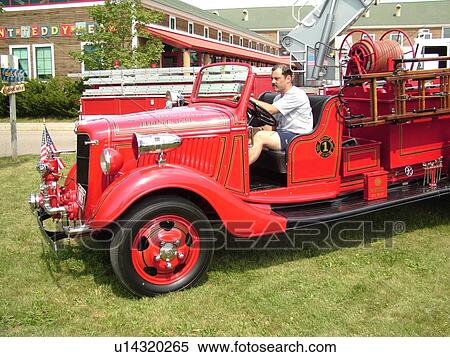 Shelburne, VT, Vermont, Vermont Teddy Bear Company, Antique Fire Truck display View Large Photo Image Stock Photography - Shelburne, VT, Vermont, Vermont Teddy Bear Company, Antique Fire Truck display. Fotosearch