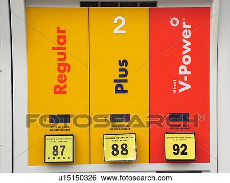 Stock Photograph -  Shell Gas station, octane, gas pump, . Fotosearch