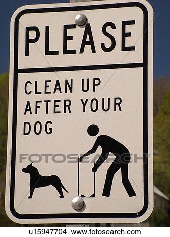 sign, Clean up after your dog sign View Large Photo Image Picture - sign, Clean up after your dog sign. Fotosearch