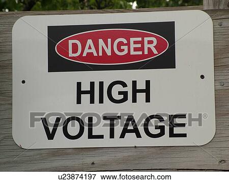 sign, Danger High Voltage View Large Photo Image Stock Photo - sign, Danger High Voltage. Fotosearch