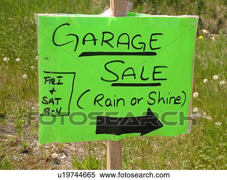 Stock Photography -  sign, Garage Sale. Fotosearch