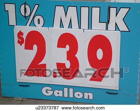 sign, Price of 1 % Low Fat Milk View Large Photo Image Stock Photo - sign, Price of 1 % Low Fat Milk. Fotosearch