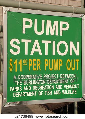 Stock Photo -  sign, Pump Station, Parks and Recreation, . Fotosearch