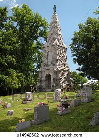 Stock Image -  Skaneateles, NY, New York, Finger Lakes Region, Lake View Cemetery. Fotosearch
