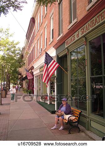 Stock Photo -  Skaneateles, NY, New York, Finger Lakes Region, downtown. Fotosearch