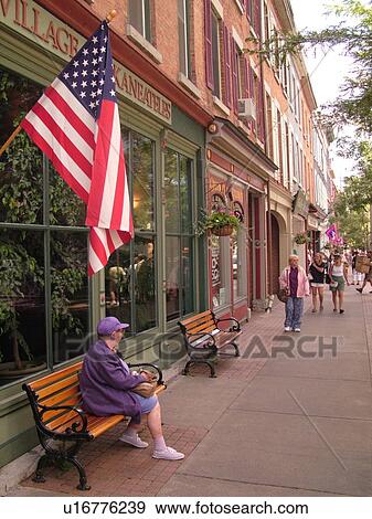 Stock Photo -  Skaneateles, NY, New York, Finger Lakes Region, downtown. Fotosearch