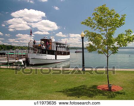 Skaneateles, NY, New York, Finger Lakes Region, Skaneateles Lake, Mid Lakes Navigation Company, excursion, tour boat, The Judge Ben Wiles sightseeing dinner cruise boat View Large Photo Image Stock Photography - Skaneateles, NY, New York, Finger Lakes Region, Skaneateles Lake, Mid Lakes Navigation Company, excursion, tour boat, The Judge Ben Wiles sightseeing dinner cruise boat. Fotosearch