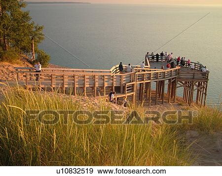 Sleeping Bear Sand Dunes National Lakeshore, MI, Michigan, Lake Michigan, overlook, Pierce Stocking Scenic Drive, dunes View Large Photo Image Stock Photo - Sleeping Bear Sand Dunes National Lakeshore, MI, Michigan, Lake Michigan, overlook, Pierce Stocking Scenic Drive, dunes. Fotosearch