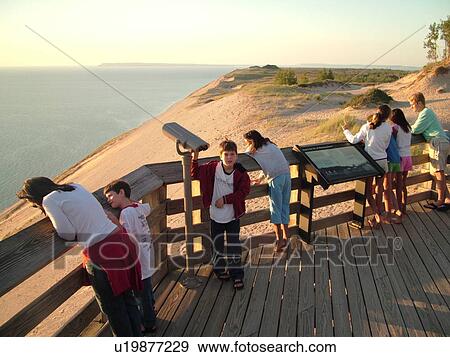 Sleeping Bear Sand Dunes National Lakeshore, MI, Michigan, Lake Michigan, overlook, Pierce Stocking Scenic Drive, dunes View Large Photo Image Stock Photo - Sleeping Bear Sand Dunes National Lakeshore, MI, Michigan, Lake Michigan, overlook, Pierce Stocking Scenic Drive, dunes. Fotosearch