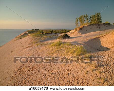 Sleeping Bear Sand Dunes National Lakeshore, MI, Michigan, Lake Michigan, from overlook, Pierce Stocking Scenic Drive, dunes View Large Photo Image Stock Photograph - Sleeping Bear Sand Dunes National Lakeshore, MI, Michigan, Lake Michigan, from overlook, Pierce Stocking Scenic Drive, dunes. Fotosearch