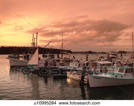 Picture -  South Freeport, ME, Maine, Casca Bay, Public Landing, marina. Fotosearch