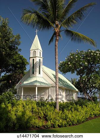 Picture -  South Kona, Big Island, Island of Hawaii, HI, Hawaii, Kona Coast, Leeward, West Coast, Keauhou, Sheraton Keauhou Bay Resort & Spa, Bayside Wedding Chapel. Fotosearch
