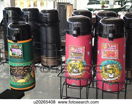 Stock Photo -  South Kona, Big Island, Island of Hawaii, HI, Hawaii, Kona Coast, Leeward, West Coast, Captain Cook, Royal Kona Museum & Coffee Mill, coffee tasting. Fotosearch