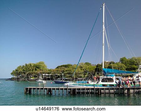 Stock Photograph -  South Kona, Big Island, Island of Hawaii, HI, Hawaii, Kona Coast, Leeward, West Coast, Keauhou, Keauhou Bay, harbor, charter cruise. Fotosearch