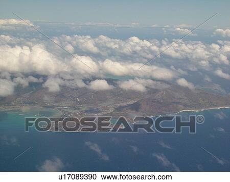 Stock Image -  Southeast Honolulu, Oahu, HI, Hawaii, aerial. Fotosearch