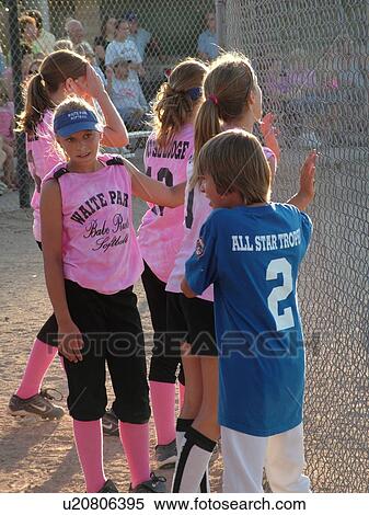 St. Joseph, MN, Minnesota, Girls Babe Ruth Softball Game, Little League, Baseball, team watching game from behind chain link fence View Large Photo Image Stock Photography - St. Joseph, MN, Minnesota, Girls Babe Ruth Softball Game, Little League, Baseball, team watching game from behind chain link fence. Fotosearch