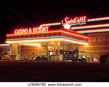 Stock Photography -  St. Michael, ND, North Dakota, Spirit Lake Casino and Resort, night. Fotosearch