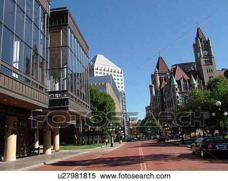 Stock Photography -  St. Paul, MN, Minnesota, Twin Cities, Downtown, Ordway Music Theatre, Ordway Center for the Performing Arts. Fotosearch
