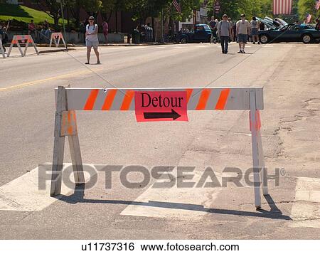 street sign, detour sign View Large Photo Image Stock Photograph - street sign, detour sign. Fotosearch