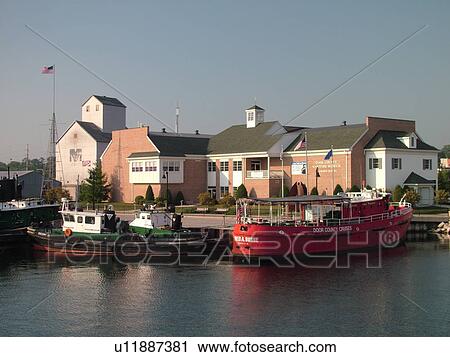 Stock Image -  Sturgeon Bay, WI, Wisconsin, Door County Maritime Museum, Lake Michigan, Door County Cruises. Fotosearch