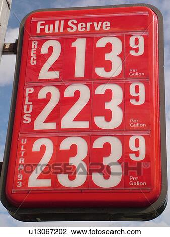 Stock Image -  Sunoco Gas Station, gas prices, sign, . Fotosearch