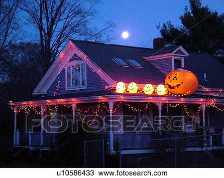Troy, NH, New Hampshire, Halloween decorations, evening View Large Photo Image Stock Image - Troy, NH, New Hampshire, Halloween decorations, evening. Fotosearch