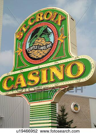 Stock Image -  Turtle Lake, WI, Wisconsin, St. Croix Casino, entrance, sign. Fotosearch