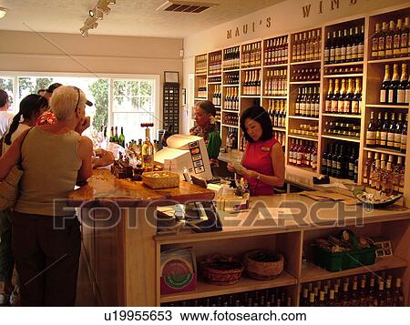 Stock Image -  Ulupalakua, Maui, HI, Hawaii, Tedeschi Vineyards, Ulupalakua Ranch, Maui's Winery, King's Cottage Tasting Room (1874). Fotosearch
