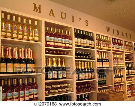 Stock Photo -  Ulupalakua, Maui, HI, Hawaii, Tedeschi Vineyards, Ulupalakua Ranch, Maui's Winery, King's Cottage Tasting Room (1874). Fotosearch