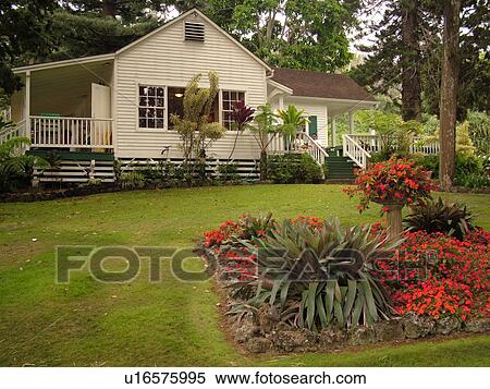Stock Photography -  Ulupalakua, Maui, HI, Hawaii, Tedeschi Vineyards, Uwpalakua Ranch, Maui's Winery, King's Cottage Tasting Room (1874). Fotosearch