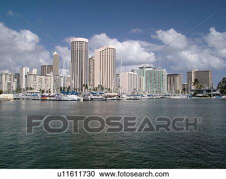 Waikiki, Honolulu, Oahu, HI, Hawaii, Ala Wai Yacht Harbor, Hawaiian Prince Hotel, Hilton Hawaiian Village View Large Photo Image Stock Image - Waikiki, Honolulu, Oahu, HI, Hawaii, Ala Wai Yacht Harbor, Hawaiian Prince Hotel, Hilton Hawaiian Village. Fotosearch