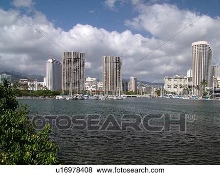 Waikiki, Honolulu, Oahu, HI, Hawaii, Ala Wai Yacht Harbor, Hawaiian Prince Hotel View Large Photo Image Stock Photo - Waikiki, Honolulu, Oahu, HI, Hawaii, Ala Wai Yacht Harbor, Hawaiian Prince Hotel. Fotosearch