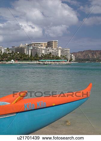 Waikiki, Honolulu, Oahu, HI, Hawaii, Duke Kahanamoku Beach Park, Diamond Head, outrigger sea canoe View Large Photo Image Stock Photo - Waikiki, Honolulu, Oahu, HI, Hawaii, Duke Kahanamoku Beach Park, Diamond Head, outrigger sea canoe. Fotosearch