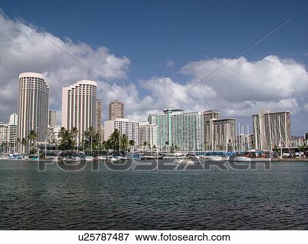 Waikiki, Honolulu, Oahu, HI, Hawaii, Ala Wai Yacht Harbor, Hawaiian Prince Hotel, Hilton Hawaiian Village, marina View Large Photo Image Stock Photo - Waikiki, Honolulu, Oahu, HI, Hawaii, Ala Wai Yacht Harbor, Hawaiian Prince Hotel, Hilton Hawaiian Village, marina. Fotosearch