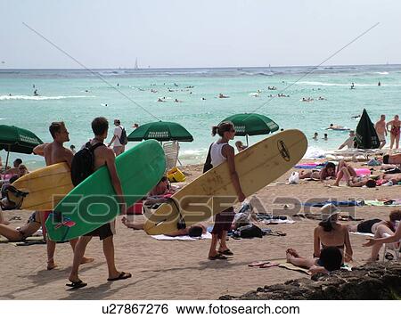 Waikiki, Honolulu, Oahu, HI, Hawaii, Kuhio Beach Park View Large Photo Image Stock Photograph - Waikiki, Honolulu, Oahu, HI, Hawaii, Kuhio Beach Park. Fotosearch