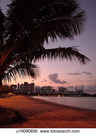 Waikiki, Honolulu, Oahu, HI, Hawaii, Ala Moana Beach Park, beachfront, morning View Large Photo Image Stock Photography - Waikiki, Honolulu, Oahu, HI, Hawaii, Ala Moana Beach Park, beachfront, morning. Fotosearch