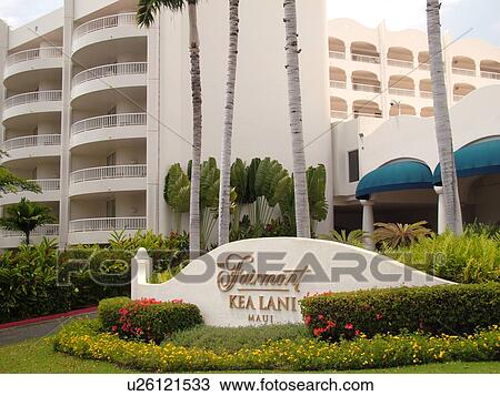 Stock Image -  Wailea, Maui, HI, Hawaii, Wailea Point, The Fairmont Kea Lani Maui Resort, entrance. Fotosearch