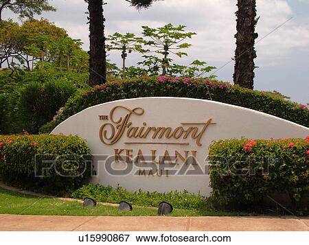 Stock Photo -  Wailea, Maui, HI, Hawaii, Wailea Point, The Fairmont Kea Lani Maui Resort, entrance. Fotosearch