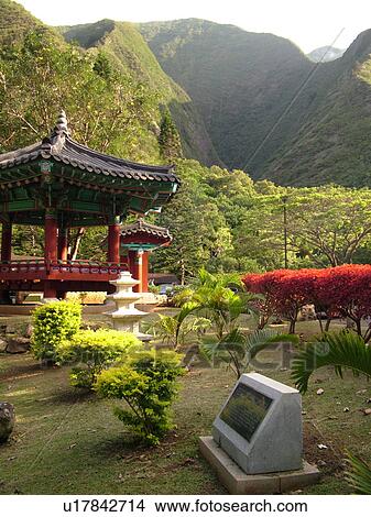 Wailuku, Ioa Valley, Maui, HI, Hawaii, Kepaniwai Heritage Gardens, County Park, Chinese Pavilion View Large Photo Image Picture -  Wailuku, Ioa Valley, Maui, HI, Hawaii, Kepaniwai Heritage Gardens, County Park, Chinese Pavilion. Fotosearch