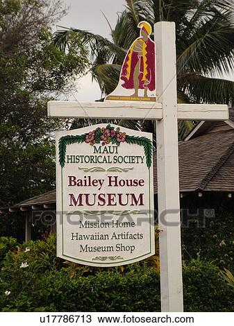 Stock Image -  Wailuku, Ioa Valley, Maui, HI, Hawaii, Bailey House Museum. Fotosearch