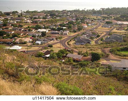 Picture -  Waimea, Kauai, HI, Hawaii, Westside, aerial. Fotosearch