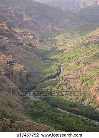 Stock Image -  Waimea, Kauai, HI, Hawaii, Westside, Waimea Canyon, Kokee State Park, Grand Canyon of the Pacific, Waimea River. Fotosearch