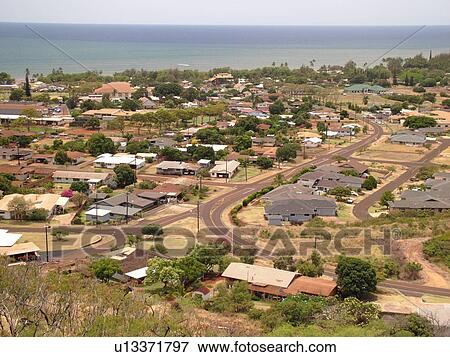 Waimea, Kauai, HI, Hawaii, Westside, aerial View Large Photo Image Stock Photo - Waimea, Kauai, HI, Hawaii, Westside, aerial. Fotosearch