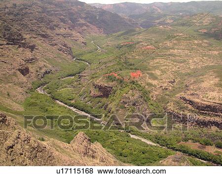 Stock Photo -  Waimea, Kauai, HI, Hawaii, Westside, Waimea Canyon State Park, Grand Canyon of the Pacific, Waimea River. Fotosearch